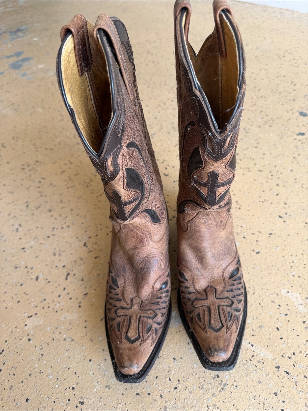 J.B. Dillon Brown Leather Western Heeled Cowboy Boots - Picture 5 of 9